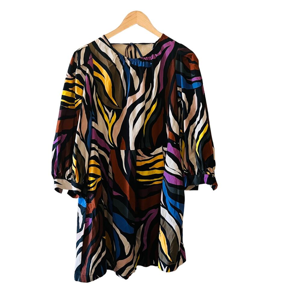 Who What Wear Puff Sleeve Dress Size L Large Multicolored - Picture 7 of 11